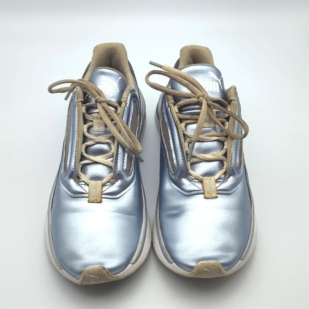 Puma Sneakers in Metallic Blue π Size Woman's 9 - Picture 3 of 9